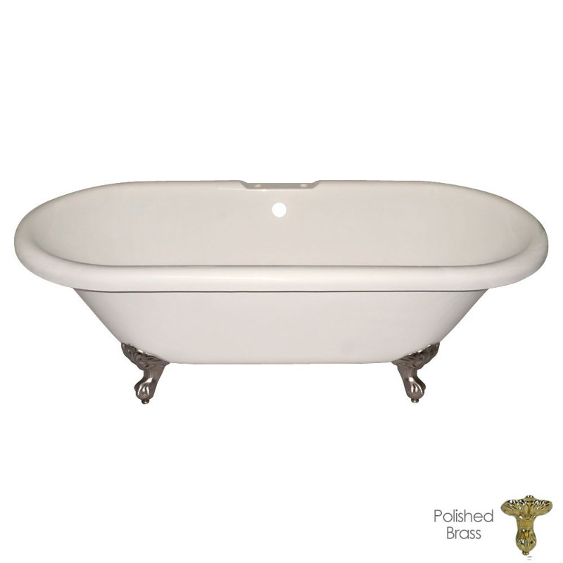 Baignoire de trempage sur pattes 71 po x 32 po Halifax, Laiton poli