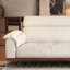 Ensemble de salon en cuir véritable beige 3 pièces
