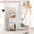 White Modern Jewellery Organizer Stand With Built-In Mirror, Ample Storage, And Creative Design-1424957128
