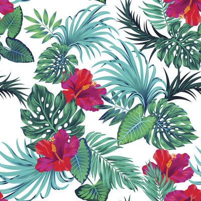 Kuruova " Palms And Hibiscus "