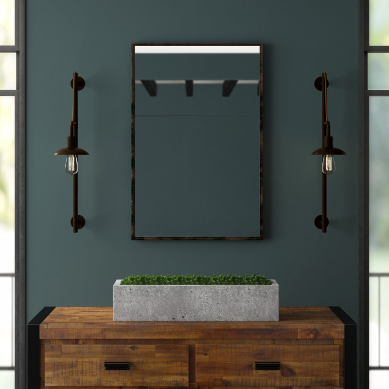 Norita Stainless Steel Rectangle Wall Mirror, Oil Rubbed Bronze