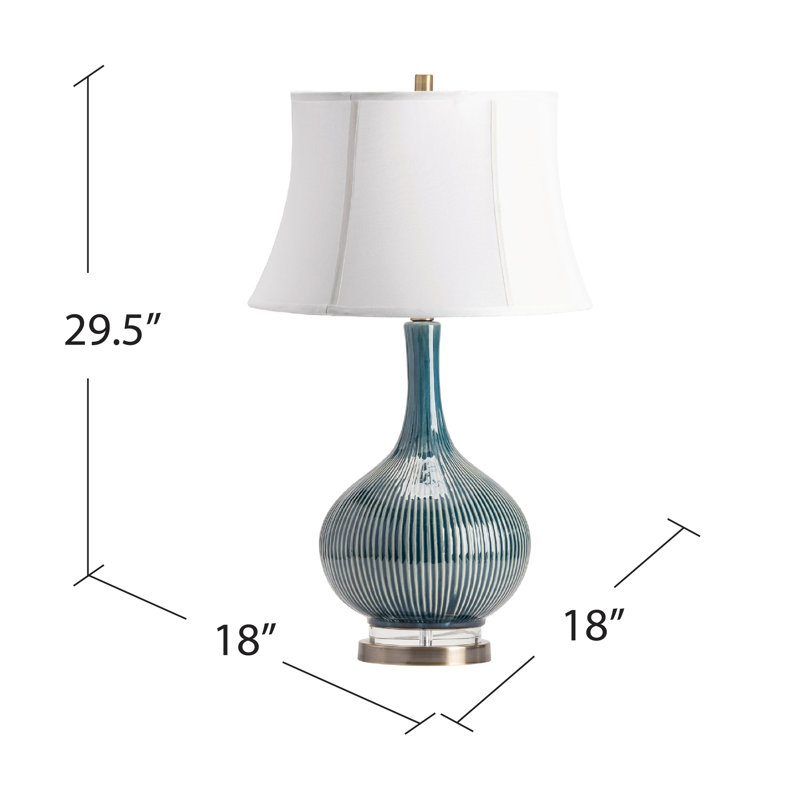 Giuliano Ceramic Table Lamp, Deep Teal Ceramic
