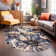 Dichiera Floral Brown/Navy/Cream Non-Slip Rubberback Area Rug