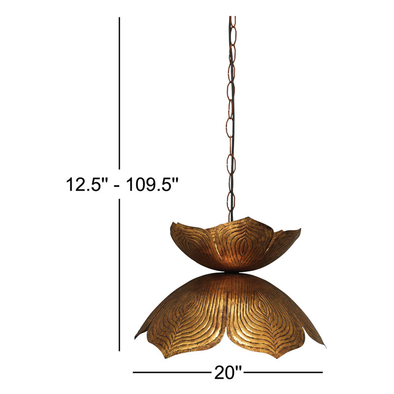 Lotus 1 - Light Pendant, 12.5" H x 20" W x 20" D