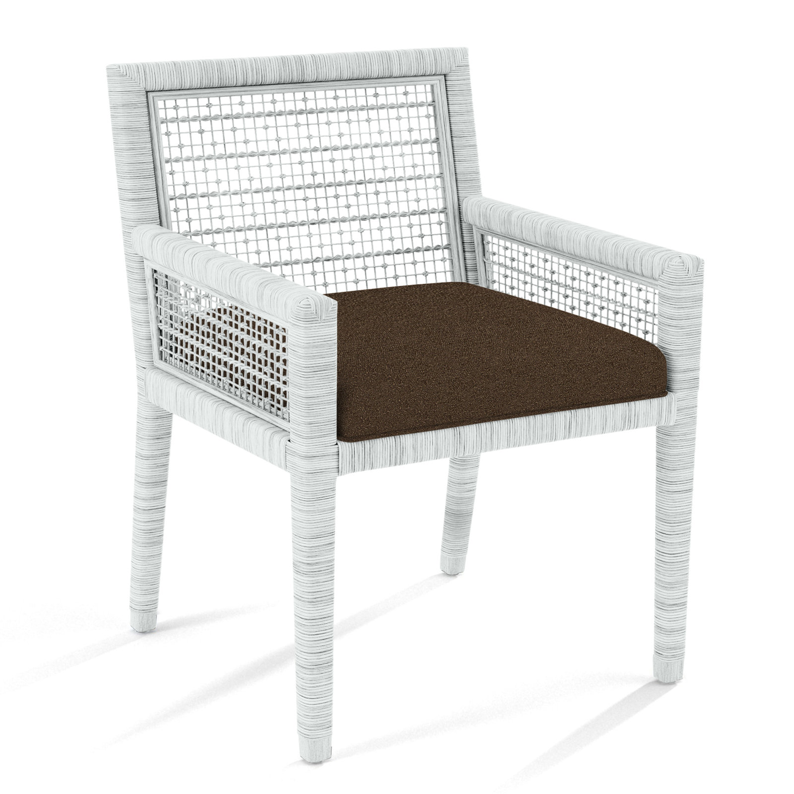 Glinda Dining Armchair, Elite Chocolate; 0321-72, Frost White