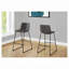 Chaise de bureau, hauteur de bar, debout, bureau d'ordinateur, bureau, aspect cuir gris, métal noir, contemporain