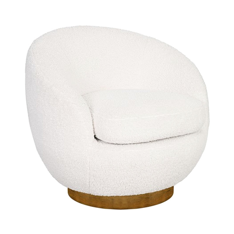 Méridienne rotative en bois et crème