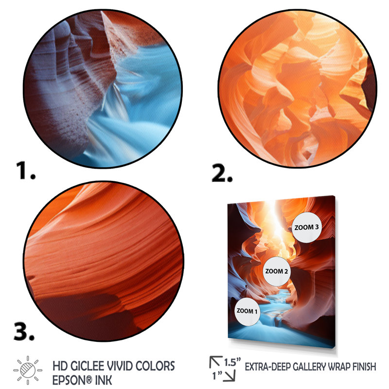 Canyon, éternelle étreinte III - Paysage et nature, art mural dans le salon, H 32 po x l 24 po x P 1 po