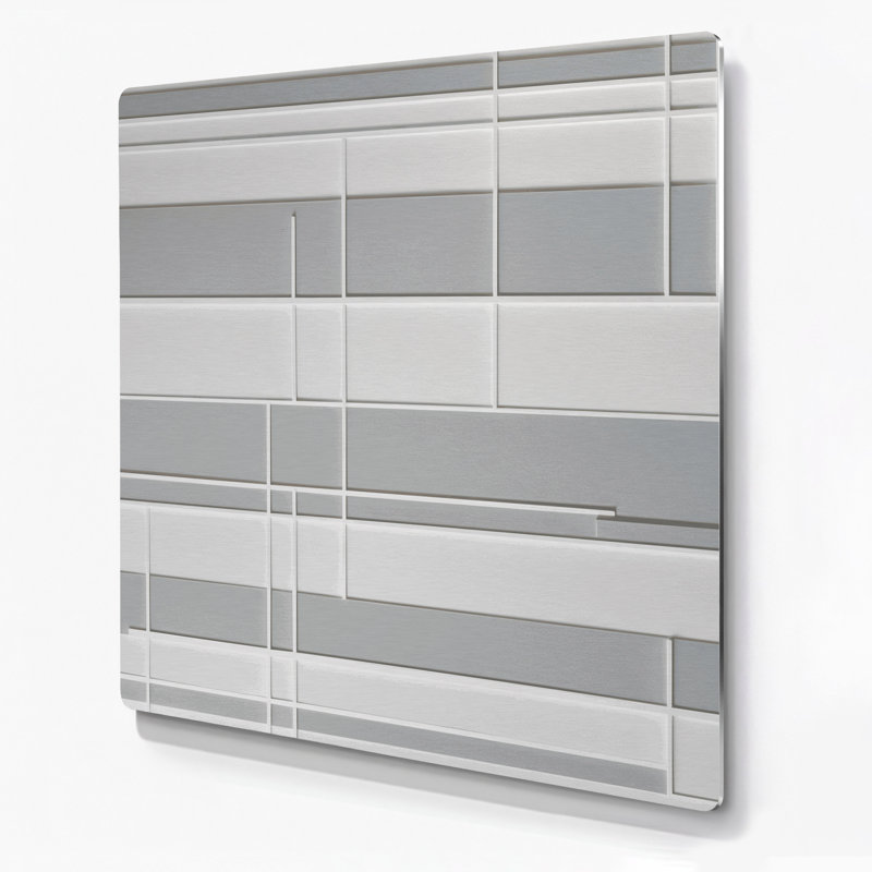 Minimalisme 3, art mural gris en métal, H 32 po x l 32 po