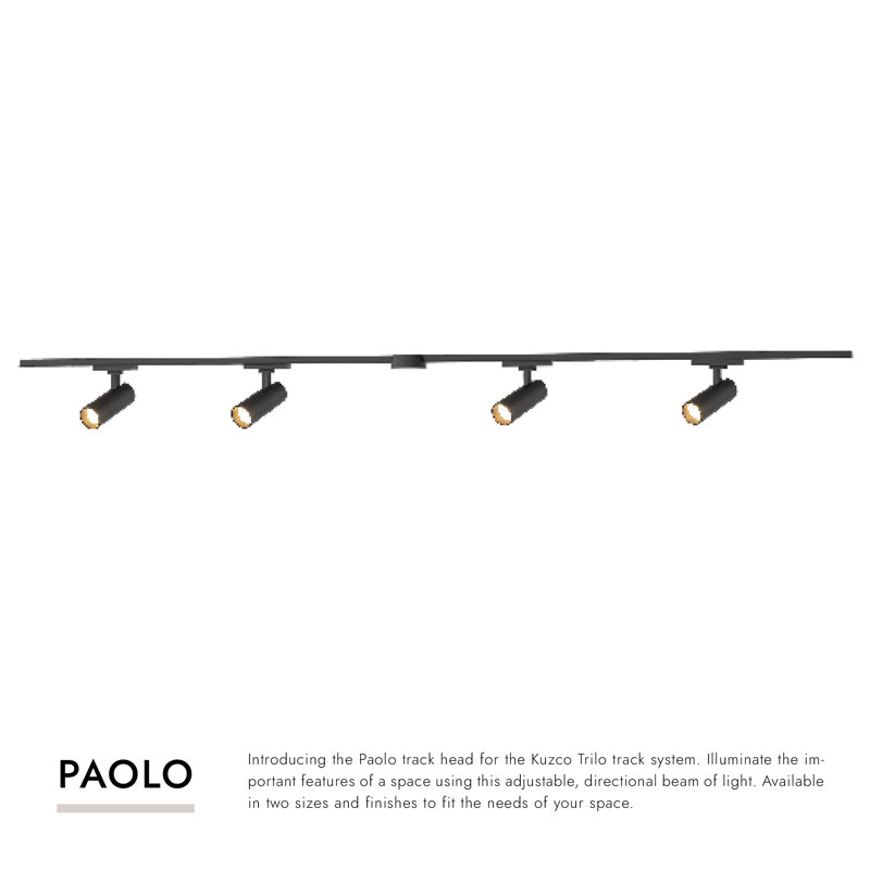 Paolo 81-in Gold dimmable LED Trilo Ceiling Kit, Matte Black