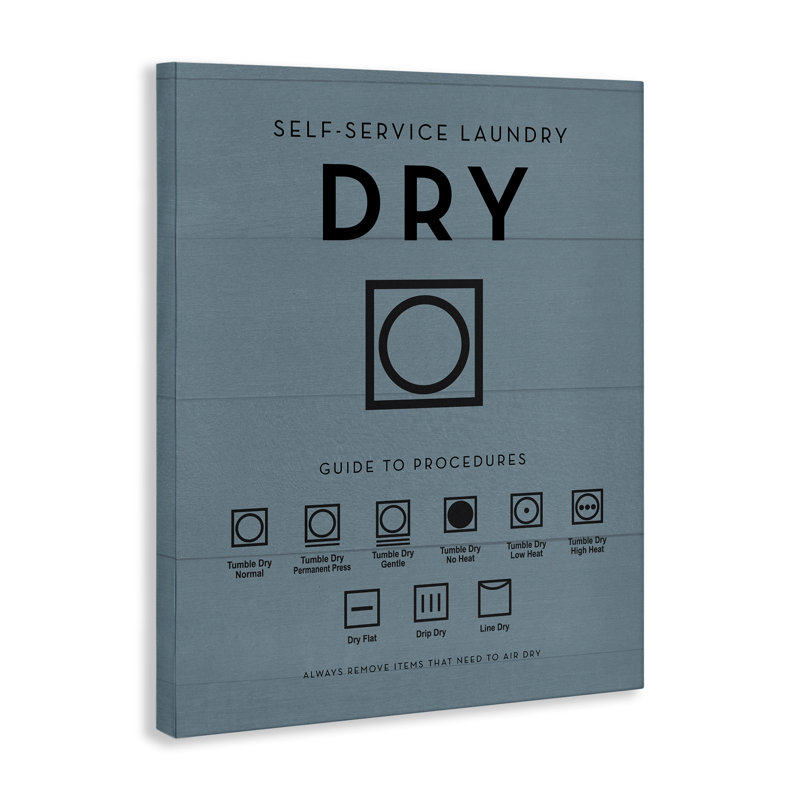 Laundry Dryer Symbols Canvas Wall Art, design by Lettered and Lined, 40" H x 30" W