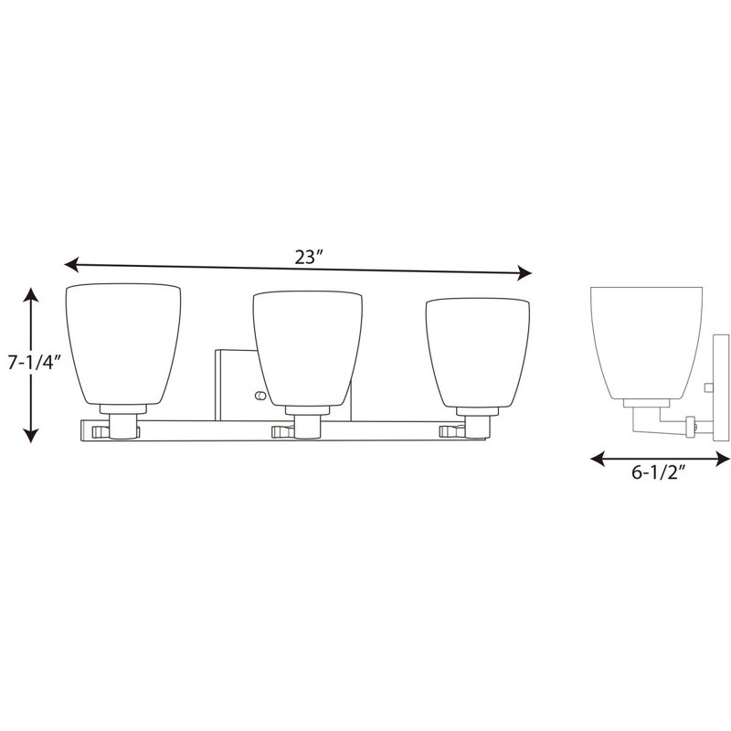 Éclairage de salle de bain à intensité variable 3 lumières Angelinea, Chrome poli