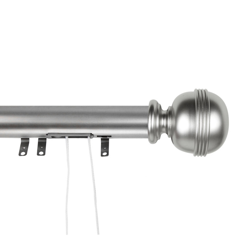 Tringle à rideaux simple réglable 1,5 "Shuster, l 66 à 120 po, Nickel satiné
