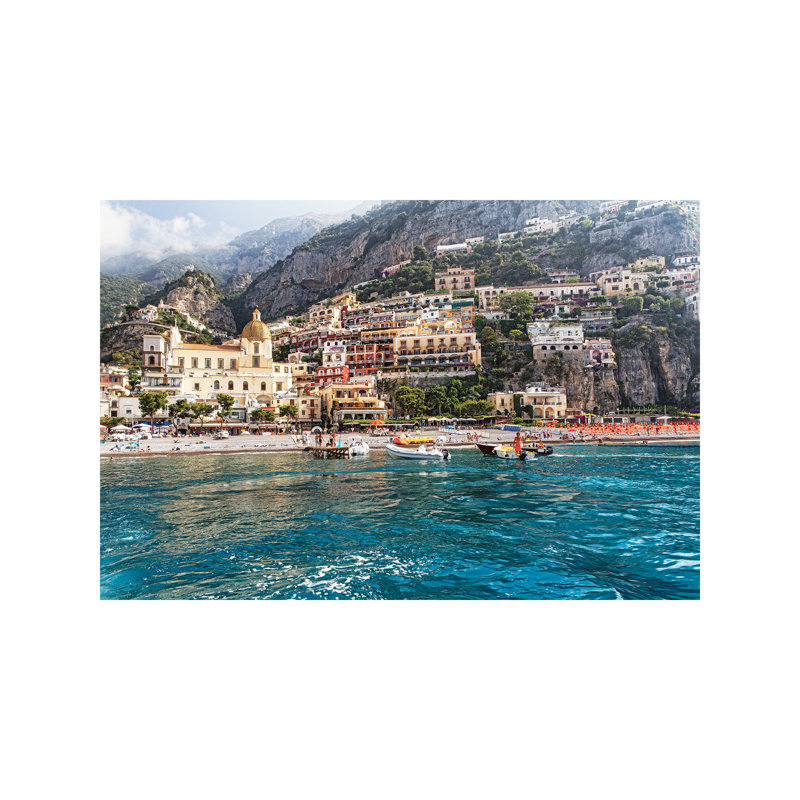 Low Angle View Of Positano From The Sea, Amalfi Coast, Campania, Italy by George Oze - Painting on Canvas, Wrapped Canvas