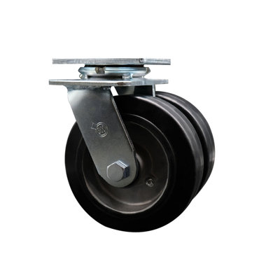 6 Inch Dual Rubber on Aluminum Wheels Swivel Caster with Ball Bearing SCC