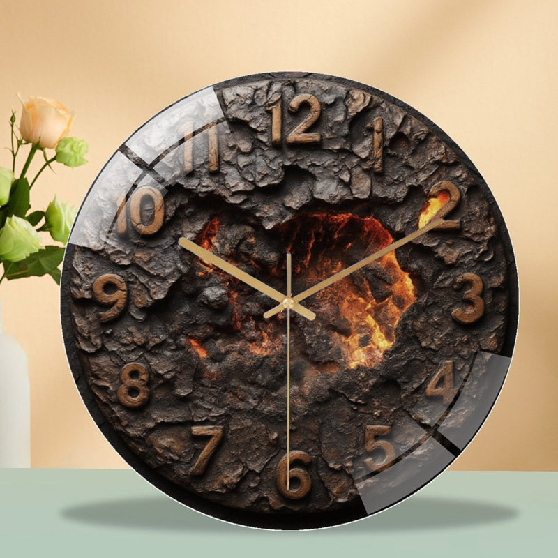 Horloge murale en verre Cracked