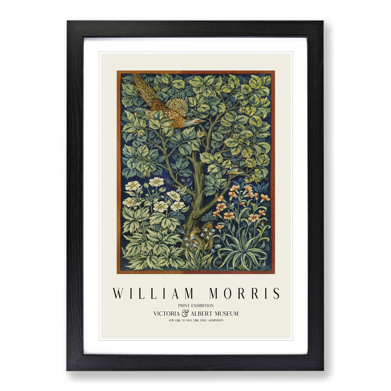 Cock Pheasant by William Morris - Picture Frame Art Prints, Black, 36cm H x 27cm W x 2cm D