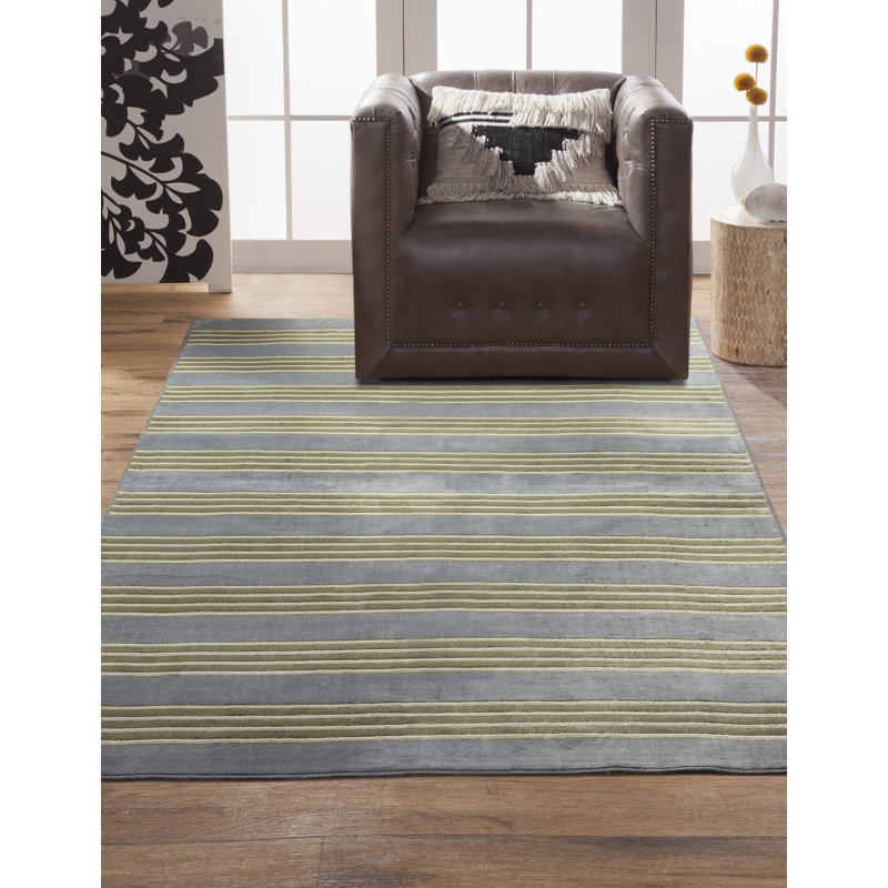Tapis bleu clair / vert / ivoire Tomkin 5 x 8 po