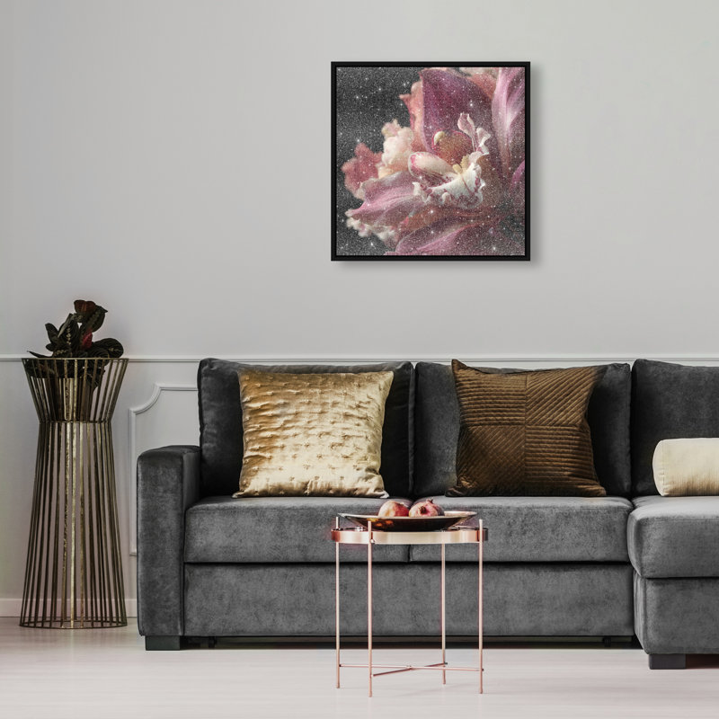 Velvet Labellum Print by Oliver Gal, 17"H x 17"W, Black Floater Frame