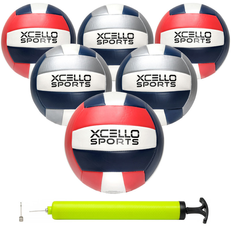 Graphiques Xcello Sports Volleyball avec pompe, Rouge / gris
