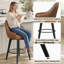  Tabourets de bar pivotants de 26 po à hauteur de comptoir avec pieds en métal, chaises pour îlot avec dossier enveloppant, similicuir - brun (ensemble de 2)-114599413-114599414