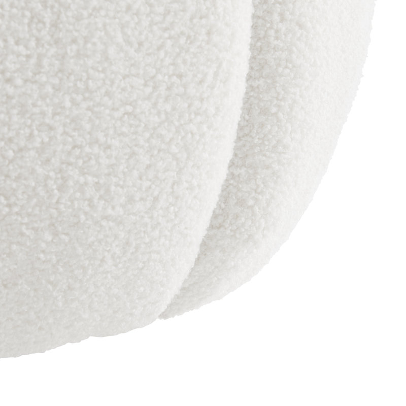 37" Pumpkin Plush White Sherpa Lounger & Ottoman Set