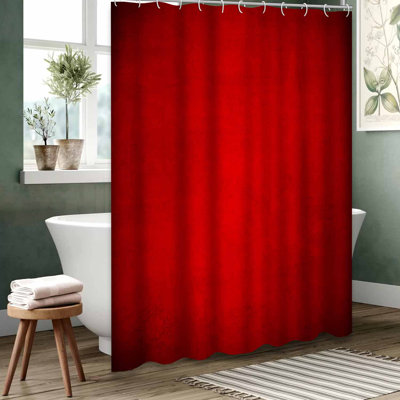 Red Waterproof Shower Curtain, Shower Curtains for Bathroom with 12 Hooks