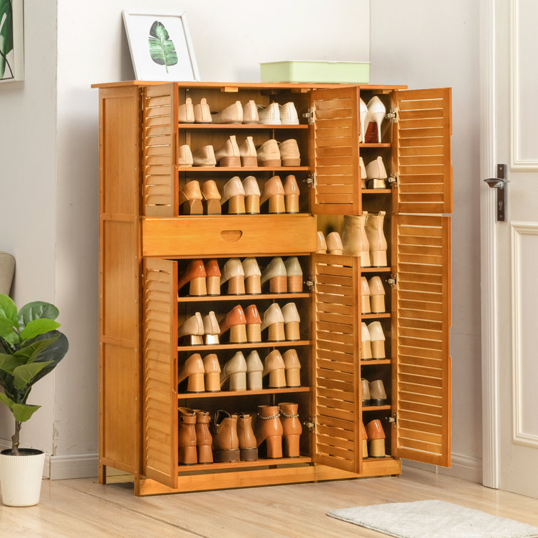 SHONADO Vertical Shoe Rack Cabinet 8-Tier 48 Pair Shoes Storage Organizer