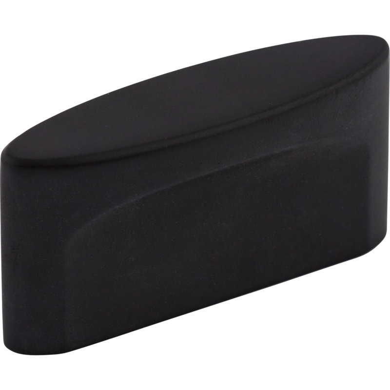 Oval Slot Oval Knob, 3/4" Knob Diameter, Black