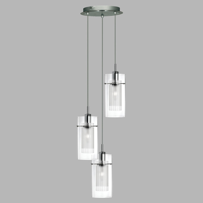 Burridge 3 - Light Chrome Cluster Pendant
