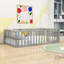 Lit simple en bois avec garde-corps et porte-1730794362