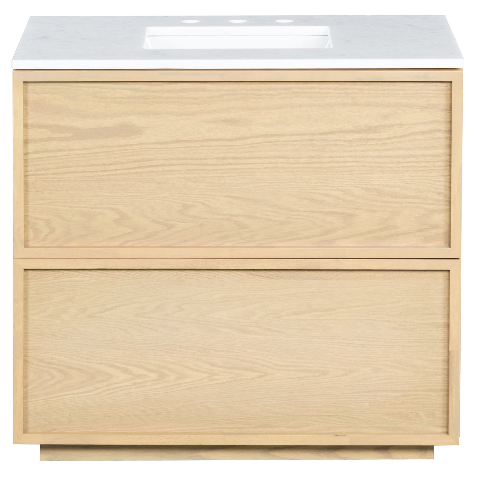 Hudson 36" Single Sink Bathroom Vanity with Marble Countertop, Natural