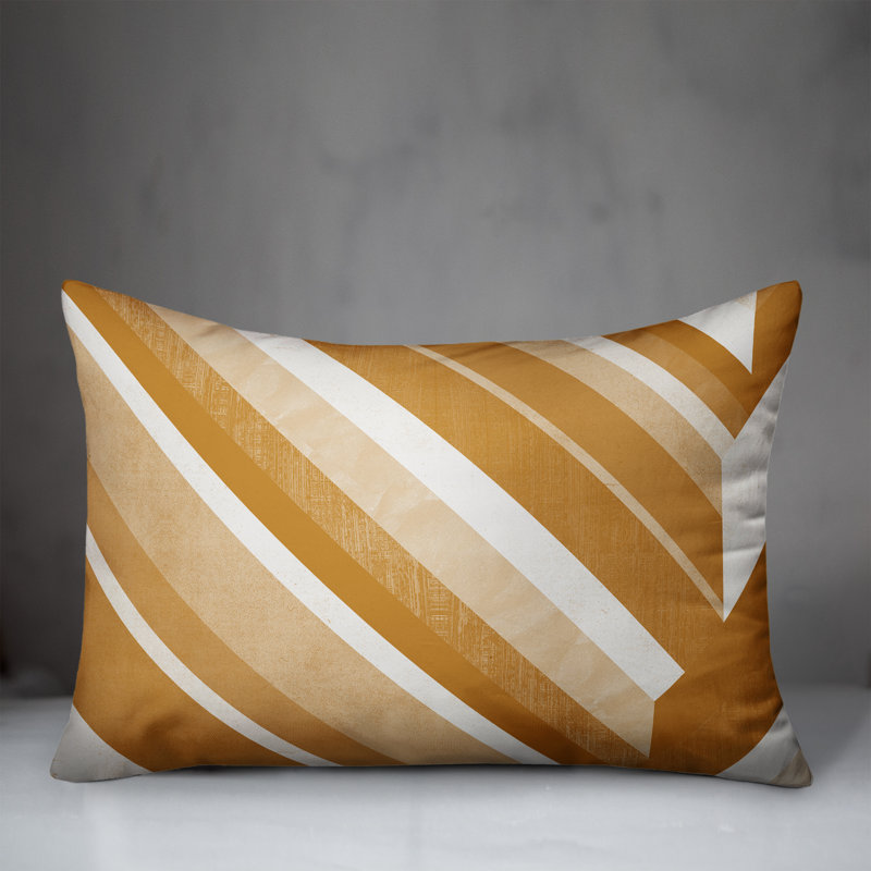 Coussin intérieur / extérieur à rayures, Orange