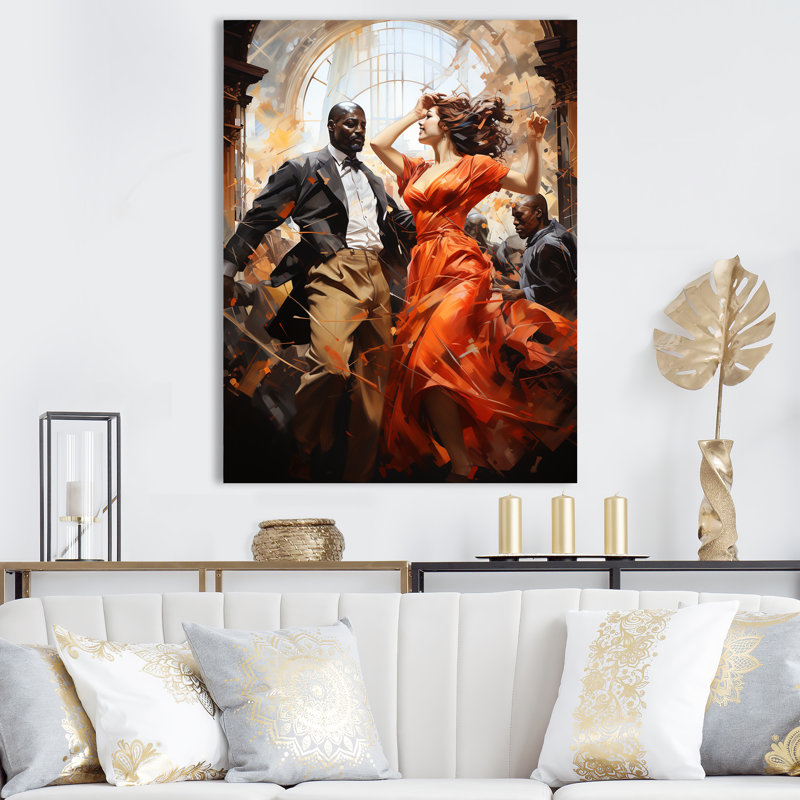 " Tango Dance Elegance I ", Wrapped Canvas, 44" H x 34" W