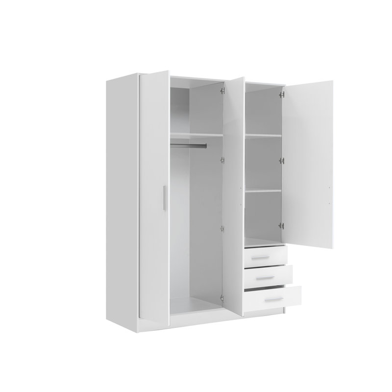 Ingram 3 Door Wardrobe, Matt White
