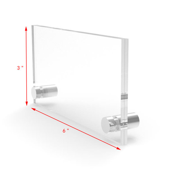 Clear Acrylic Block Sign Holder Frame 3” x 3”, Top Load, 2-Pack | Azar Displays