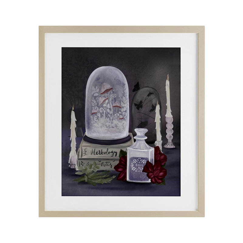 Impression sous verre Spooky Apothecary Vibes, Cadre de récolte en pin, H 16 po x l 13 po