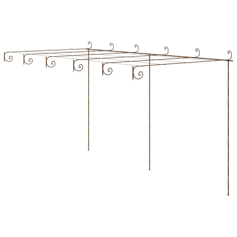 Skipton Wrought Iron Pergola, 250 cm H x 600 cm W x 300cm D
