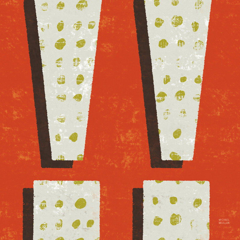 «P ponctuated Square I Retro» par Michael Mullan, impression sur toile tendue, H 12 po x l 12 po, Toile tendue, Non