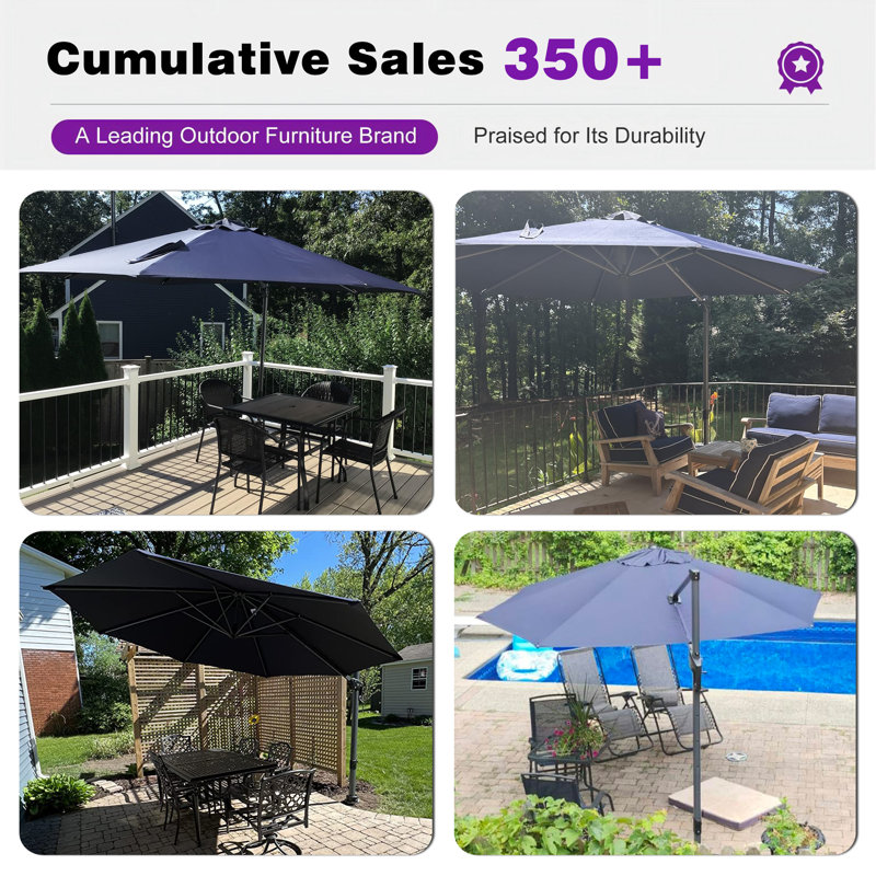132'' Cantilever Navy Umbrella, Navy