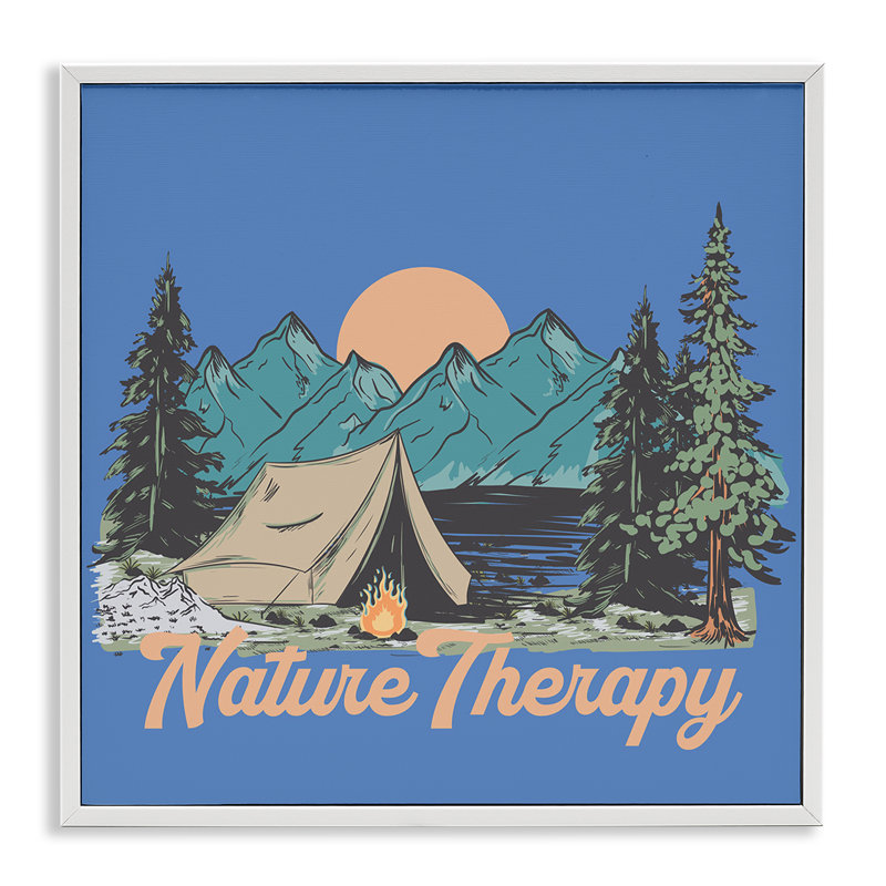 Vintage Nature Therapy Camp Framed Giclee, design by Jedco Brands, Inc., 24" H x 24" W, Coastal White Framed Giclee
