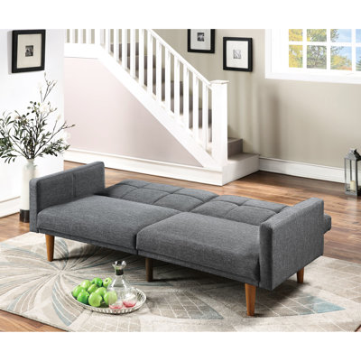 Adjustable Gray Fabric With Black Faux Leather Edging And Wood Base Frame Enhanced Upholstery Resilient