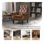 Fauteuil à structure en bois, fauteuil d'appoint moderne avec pieds en bois robustes pour la chambre à coucher du salon (PU)-1060085512
