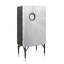 Armoire à vin, métal chromé rétro industriel, 65 pouces, argent et noir