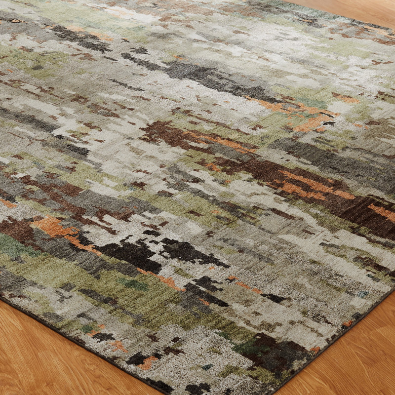Aurora Drift Hand Knotted Abstract Area Rug, Rectangle 10' x 14'