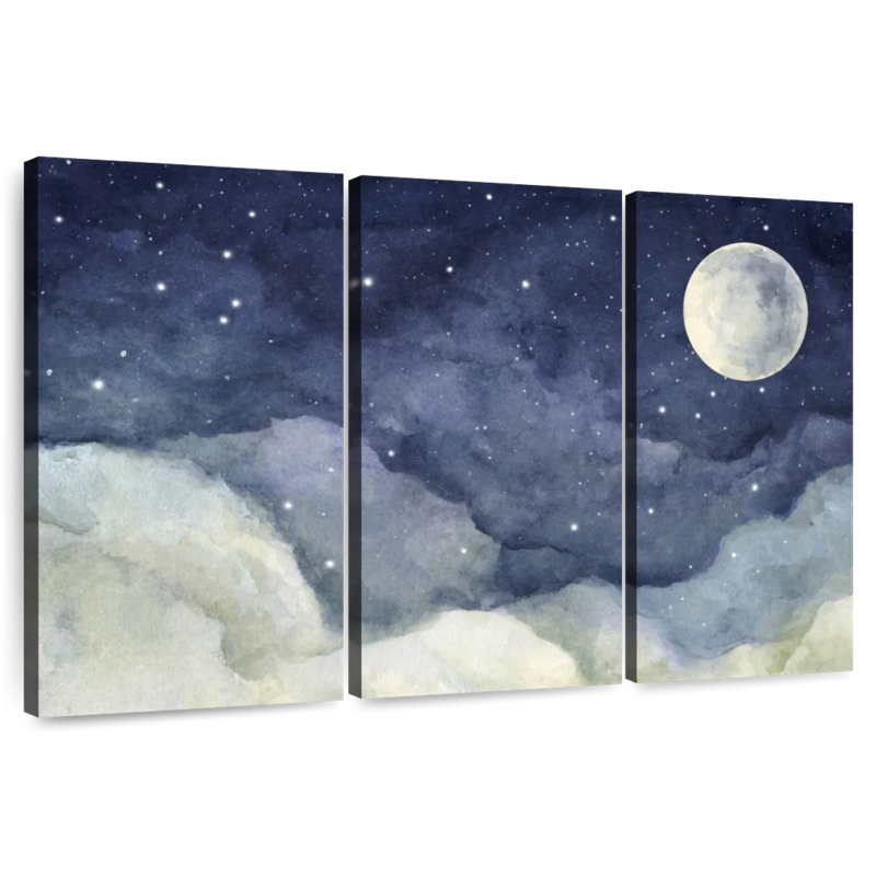 Oberle Moon And Clouds, 42" H x 65" W