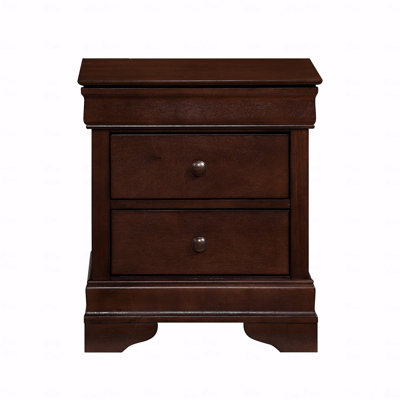 1Pc Bedroom Nightstand Of Drawers Brown Cherry Finish Okume Veneer Bedroom Furniture