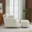 Chaise pivotante rembourrée avec repose-pieds avec rangement-102361024