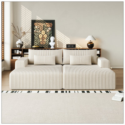 Méridienne surdimensionnée de 102 po, sans assemblage requis, causeuse en peluche avec canapé-lit inclinable, fauteuil-lit moderne moelleux pour la chambre à coucher du salon intérieur