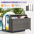 Poolside Deck Box, Poolside Storage Organizer With Pe Rattan Wicker Basket, For Floats & Accessories, Galvanized Frame With Locking Wheels